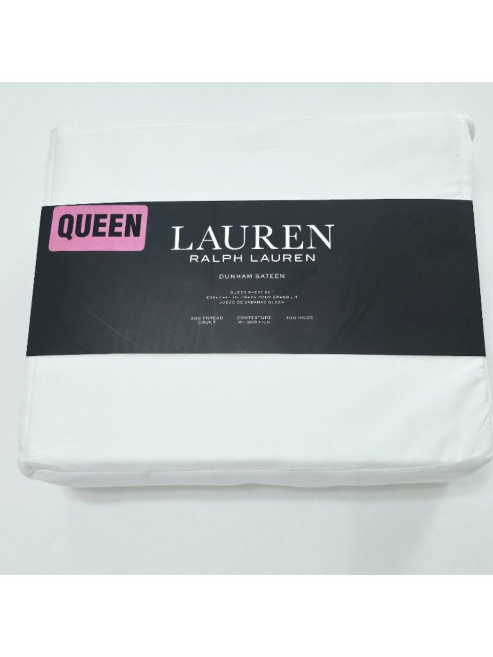 NEW Ralph Lauren - Queen Dunham Sateen Sheet Set White 100% Cotton 300 TC